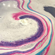 Not Your Unicorn Bi Pride bath bomb colors in bath